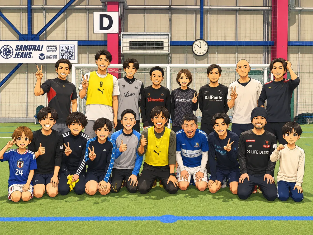 フットサル部の集合写真